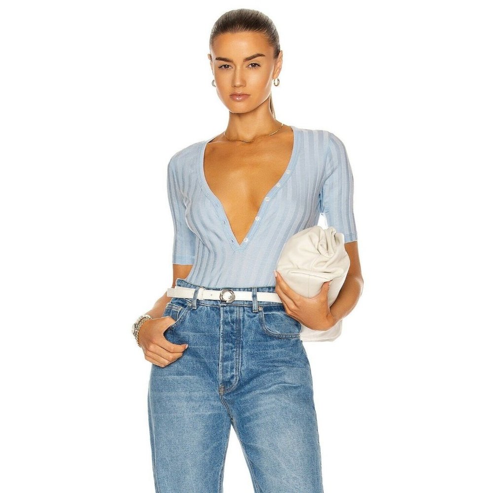 JONATHAN SIMKHAI STANDARD Connie Bodysuit Sky Blue - Picture 2 of 8